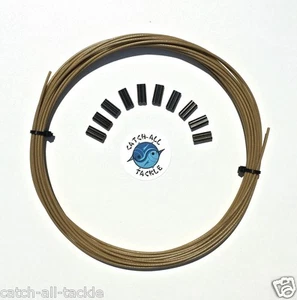 49 Strand Stainless Steel  Sand Tone Vinyl  Coated Cable 30ft  10 crimps  - Picture 1 of 1