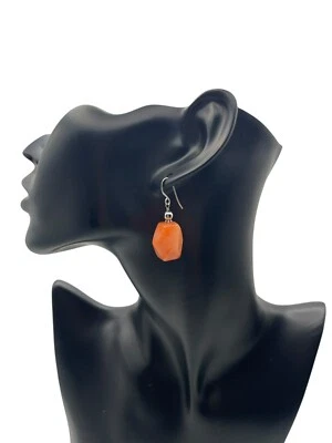 **Pendientes colgantes de piedra facetada - cornalina Foto 1 de 4