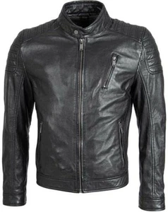 Lederjacke Herren Lammlederjacke Cruz Schwarz Bikerjacke Freizeitjacke günstig - Bild 1 von 3