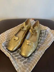 ORLA KIELY ANGELINA GOLD SPARKLE SHOES SIZE 5 NEW - Picture 1 of 2