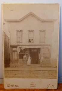 Cabinet Card M.F. Frolich Meat Market Elmira NY 4 1/4" x 6 1/2" RRP 809 - Picture 1 of 5