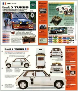 Renault 5 Turbo - 1980-6 #24 Street - Hot Cars - IMP Fold Out Fact Page - Picture 1 of 1