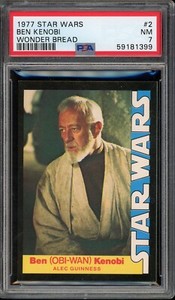 1977 Star Wars Wonder Bread #2 Ben Kenobi PSA 7
