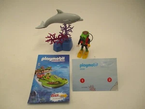 Vintage 2002 Playmobil Set 3330 USA Deep Sea Diver with Dolphin Coral Reef - Picture 1 of 3
