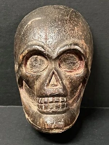 SOLID WOOD SKULL PAPERMACHE MOLD #404 - Picture 1 of 8