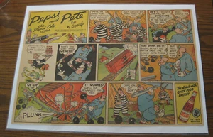 PEPSI and PETE The Pepsi-Cola Cops Comic Strip Newspaper Ad 1942 RUBE GOLDBERG C - Picture 1 of 1