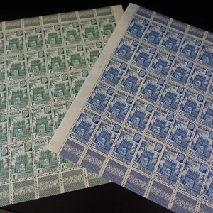 COTE 150€ - FEUILLE de TIMBRES -COLONIES FRANÇAISES SOUDAN N°129/130 x50 NEUF ** - Imagen 1 de 5