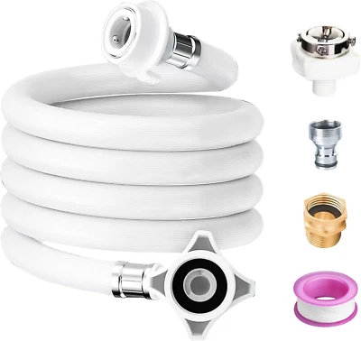 9.8 Ft Portable Washing Machine Hoses, Washer Hoses,Used for Quick Connect of Tw - Image 1 of 4