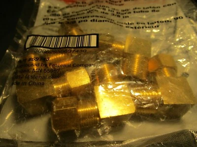 (5) 3/8" Tube x 3/8" Male NPT Brass 90° Compression Elbow - Image 1 of 2