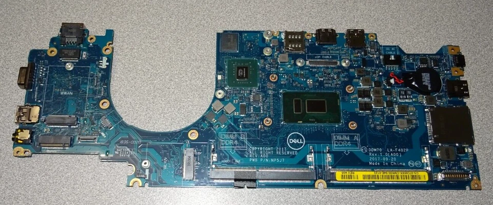 NEW OEM DELL LATITUDE 5490 MOTHERBOARD INTEL i5 8250U 3.4GHZ LA-F402P 7DWXK - Image 1 of 4