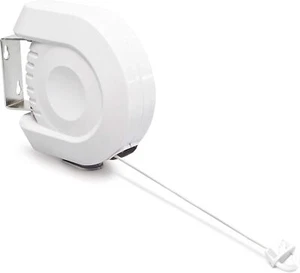 Relaxdays Retractable Clothesline Clothes Drying Line 12 m, White - Picture 1 of 3