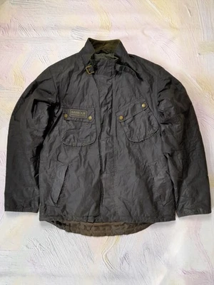 Barbour Lever Wax Jacket Sage Green M – Archive Motorcycle coat - Image 1 of 4