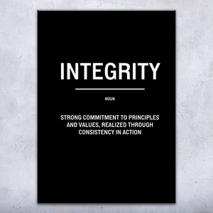 Integrity Motivational Print Poster, Leinwand oder gerahmtes inspirierendes Poster - Bild 1 von 11