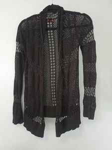 Offener Strick transparenter Cardigan XS Schalkragen romantisch Whimsigoth Steampunk viktorianisch - Bild 1 von 13