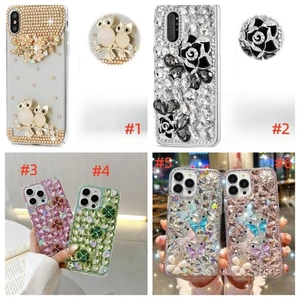 Girly Luxury Bling Diamonds Back TPU Phone Case For Samsung Galaxy S24 PLUS/S24+ - Picture 1 of 23