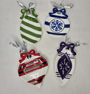 Weihnachtsschmuck Mini Vorspeisenteller 4 Keramik Handarbeit Holzarbeiter Weber  - Bild 1 von 13