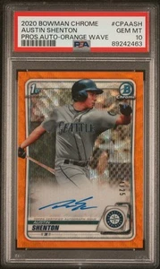 Austin Shenton 2020 Bowman Chrome 1st Rookie Auto Orange Wave /25 PSA 10 - Picture 1 of 2