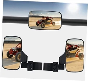 UTV Side Rear View Mirrors And Center Mirror for 1.75"- 2" Roll Bar Cage, 360° - Picture 1 of 8