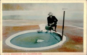 Vintage Handkerchief Pool Yellowstone Park Postcard Bloom Bros Co - Picture 1 of 2