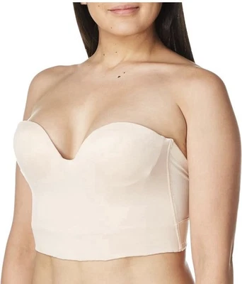 Carnival 36C Invisible Plunge Longline Seamless Bustier Bra 206 beige - Image 1 of 4