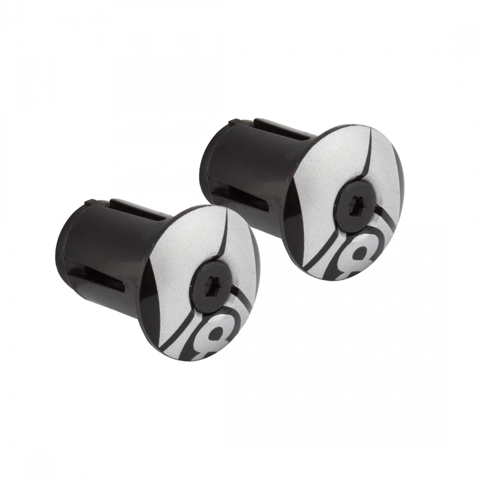 ORIGIN8 Reflective Bar End Plugs Black/Reflective Silver - Image 1 of 1