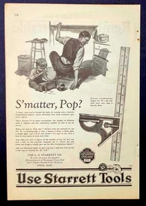 1926 Starrett Tools print AD “S’matter Pop?” Combination Square No. 94 - Picture 1 of 1