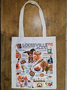 "Louisville Fall Bucket List" Reusable Canvas Bag, Fall Theme, New - Picture 1 of 2