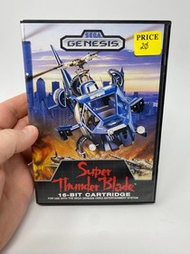 Sega Genesis Super Thunder Blade 1989 Complete in Box with Manual - Tested Works