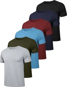 6er Pack Trainingsshirts für Herren Kurzarm Sport Aktiv Oberteile Schnelltrocknend Cre... - Bild 1 von 6