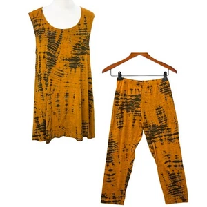 Bryn Walker Gr. S Set Jersey Batik Tunika Tank Top & Crop Legging Lagenlook - Bild 1 von 10