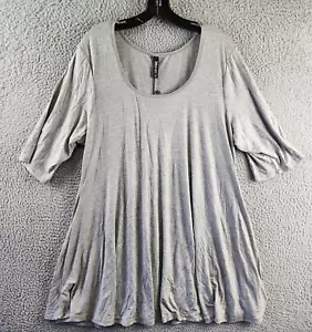 24 SEVEN COMFORT APPAREL Plus Scoop Neck Tunic Women's 2X Gray Pullover Style - Picture 1 of 14