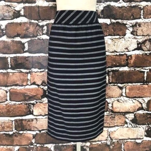 Escada Skirt Womens M Medium Blue White Stripe Wool Pencil Straight DE40 - Picture 1 of 12