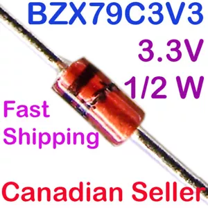 5/10/50 BZX79C3V3 3.3V 0.5W Zener Diode ON Semiconductor DO-204AH DO-35, Axial - Bild 1 von 1