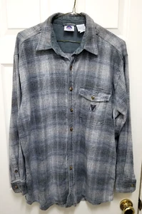 Camicia vintage in flanella con bottoni in flanella XL effetto invecchiato - Foto 1 di 5