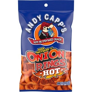 Andy Capp's Beer Battered Hot Onion Ring Corn and Potato Snacks (2oz Pack of 12) - Picture 1 of 1