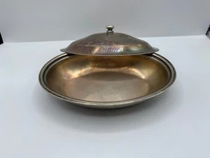 Grand Silver Company Vintage Wear Brite Nickel Silver Dish Bowl with Lid - Picture 1 of 13