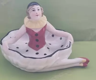 Terrific Art Deco 1920's Style "Pierrette" Clown Pin Cushion Doll Pin Dish - Image 1 of 4