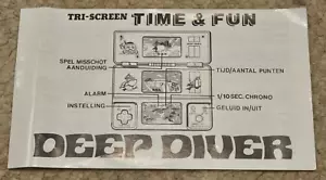 VTECH DEEP DIVER instructions - vintage electronic handheld lcd game tri-screen - Picture 1 of 6