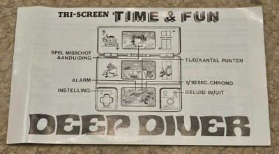 VTECH DEEP DIVER instructions - vintage electronic handheld lcd game tri-screen - Image 1 of 4