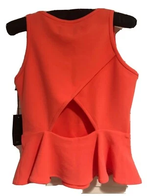 DOLCE VITA BRIGHT ORANGE FIT & FLARE TOP BLOUSE  SIZE M NWT - Image 1 of 3