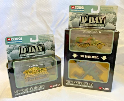 Corgi D Día 60 Aniversario Serie Omaha Beach Set #4 y Tanque Panzer IV en Caja Diecast Foto 1 de 4