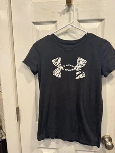 UNDER ARMOUR woman’s xs black with white logo T-Shirt - Picture 1 of 6