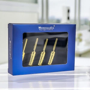 4-teiliges 24K Vergoldet Pure Copper Screw Cap Banana Plug Speaker Connector DIY - Picture 1 of 10