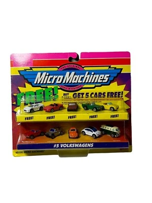1997 Micro Machines Vintage #5 Volkswagens #65100 Galoob New On Card Nice - Image 1 of 2