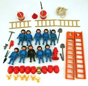 Vintage 1985 Playmobil Fireman 40+ piece Set includes 10 Rescue Figures Play - Picture 1 of 13