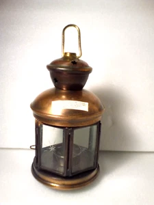 MCM piccola lanterna vintage in ottone e vetro incisa con stelle per Tealight - Foto 1 di 2