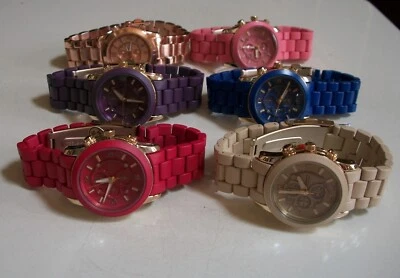 Women's red, beige, blue, pink, purple, green, rose gold fashion casual watches - Image 1 of 4