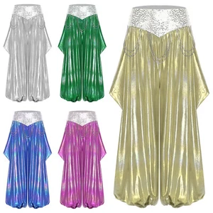 Women Bloomers Palazzo Trousers Halloween Costume Cosplay Pants Harem Dance - Picture 1 of 74
