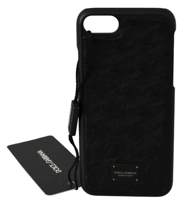 Funda protectora de cuero para teléfono Dolce & Gabbana con logotipo negro iPhone 7-8 PVP $400 Foto 1 de 4