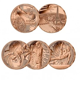 France 2023 PARIS 2024 Olympic Games 1/4€ 4 coins Golf Breaking Gymnastics Bask - Picture 1 of 6